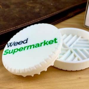 Weed Supermarket branded portable grinder
