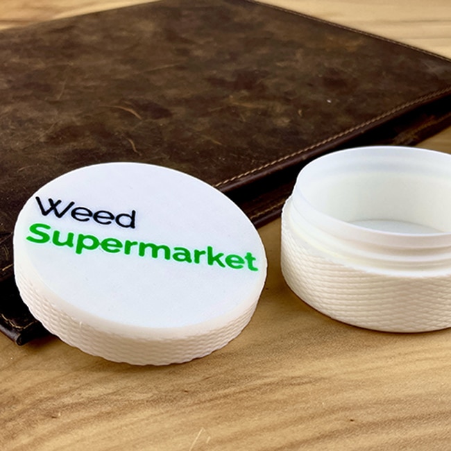 Weed Supermarket branded airtight storage pot